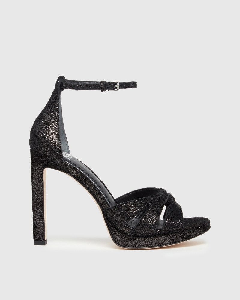 Val Sandal - Black Shimmer Suede